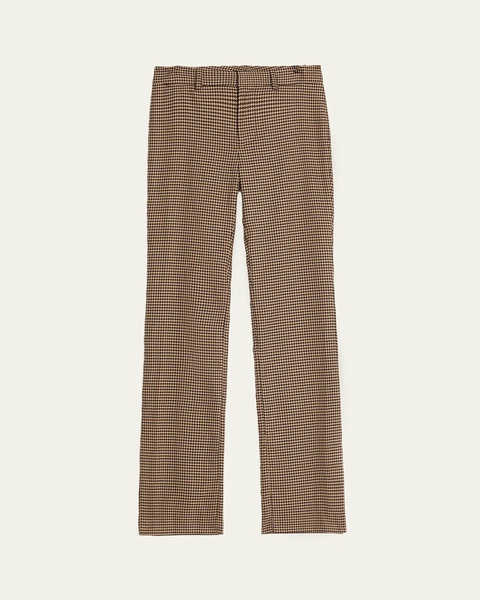 New Olivia Mini Houndstooth Low-Rise Slim Flare Trousers