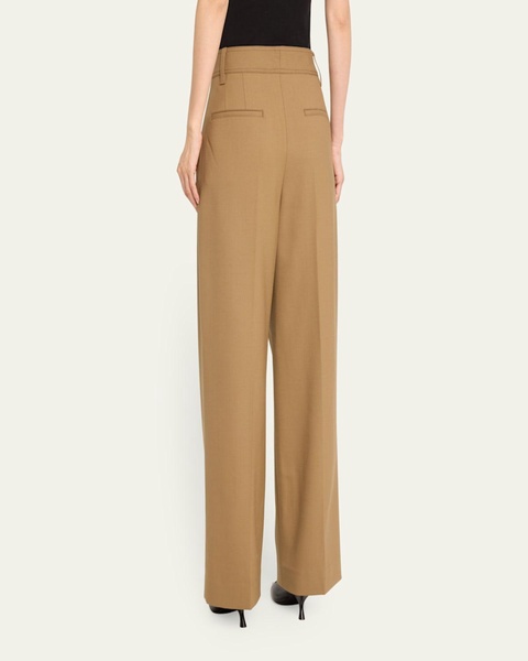 Mid-Rise Pleat Front Trousers