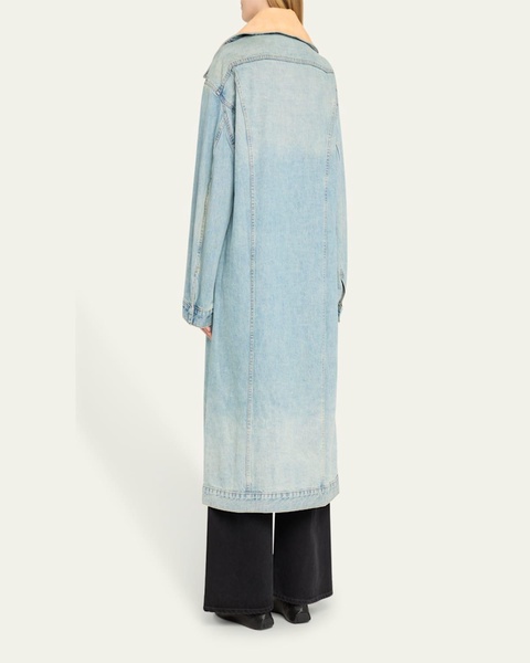 Kat Long Denim Trucker Coat