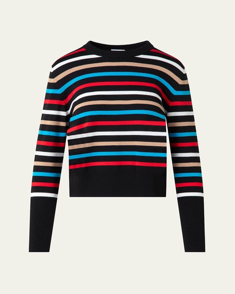 Merino Wool Multicolor Striped Sweater