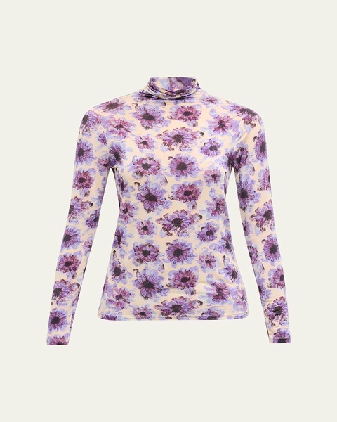 Aurelia Printed Turtleneck Long-Sleeve Top