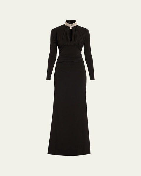 Kimbra Embellished Long-Sleeve Gown