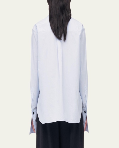 Organic Cotton Poplin Button-Front Shirt