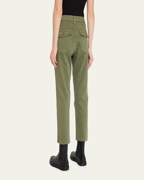 Easy Straight Cropped Army Trousers