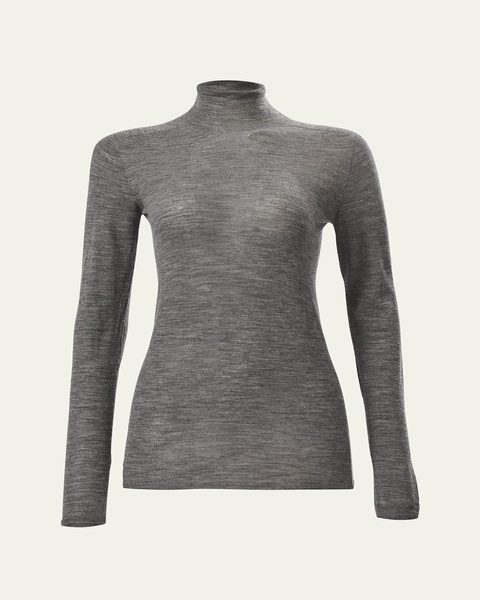 Wool Sheer Knit Turtleneck