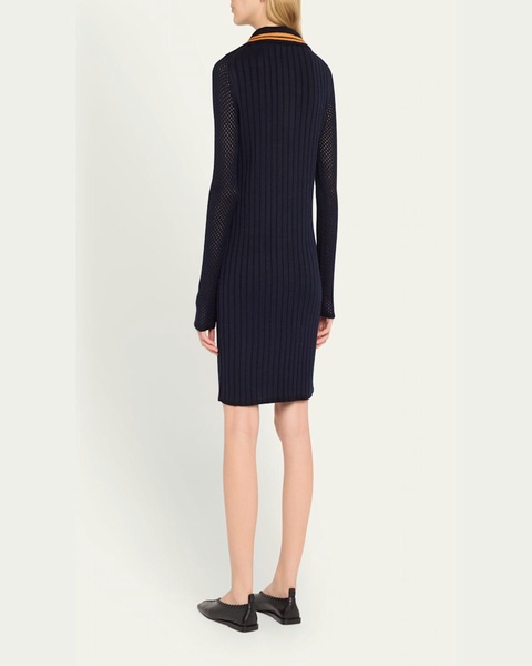 Myth Polo Ribbed Wool Shirtdress