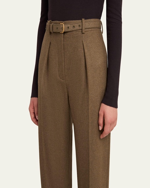 Edward Pintuck Belted Wool Cashmere Trousers