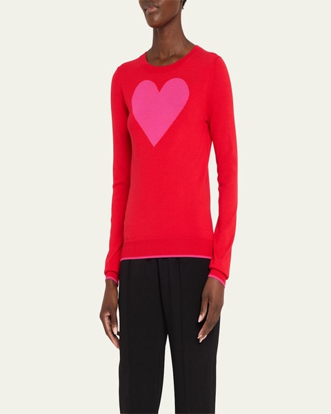 Heart Crewneck Wool Sweater