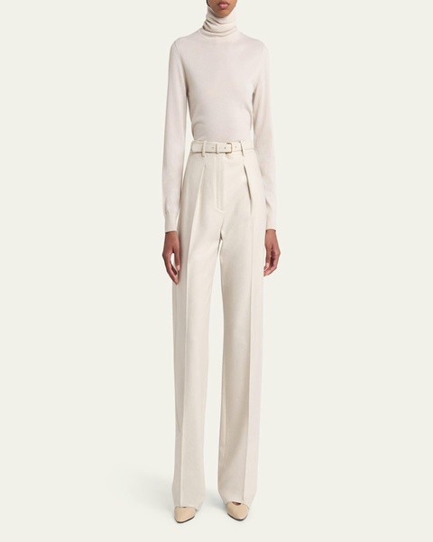 Edward Pintuck Belted Wool Cashmere Trousers