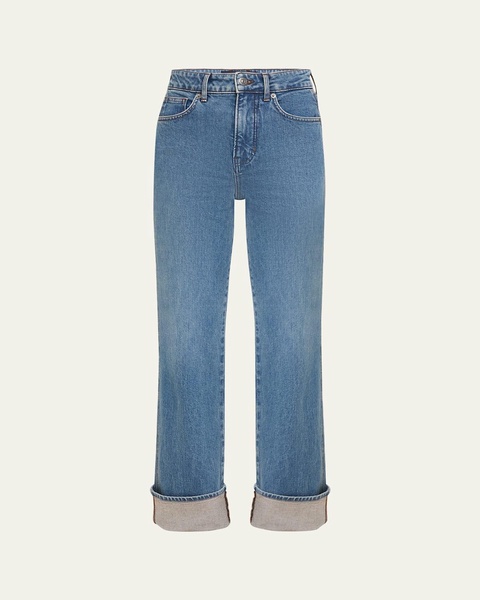 Dylan Straight-Leg Cuffed Jeans