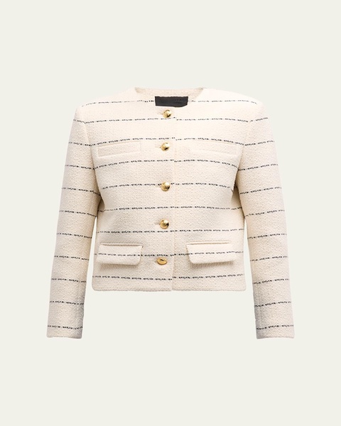 Paige Horizontal Stripe Boucle Cardigan