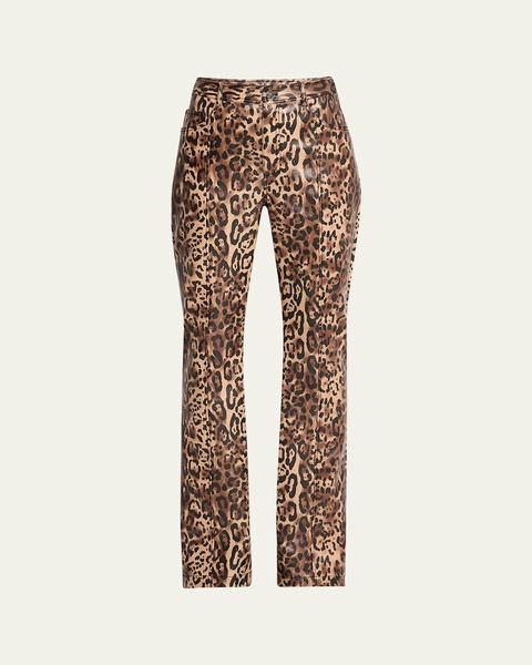 Leopard Faux Leather Pants