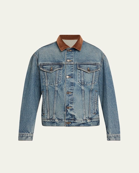 Chesney Corduroy-Collar Denim Jacket