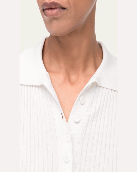 Ribbed Knit Polo Top