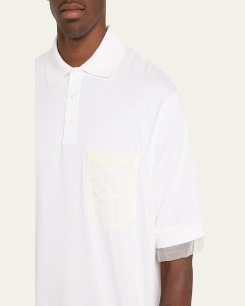 Men's Lace-Pocket Polo Shirt