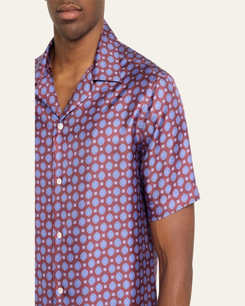 Men's Silk Medallion Camp Shirt