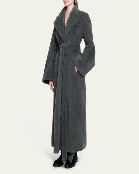 Barring Plush Wool-Blend Coat