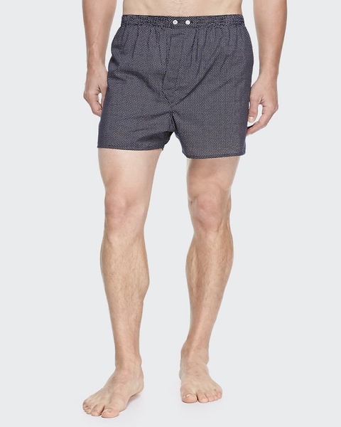 Plaza Pindot Boxer Shorts, Navy