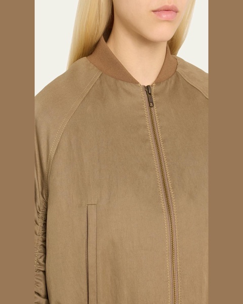 Talina Ruched-Sleeve Bomber Jacket