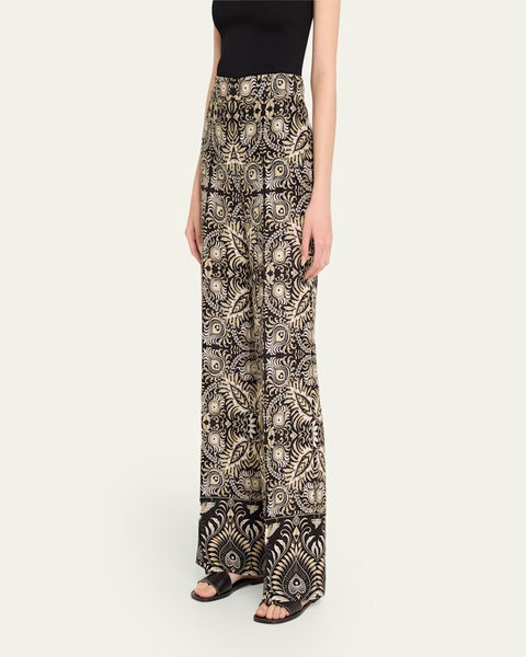 Andres Straight-Leg Floral-Print Pants