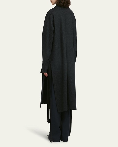 Long Slit Patch Pocket Wool Coat