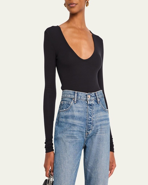 Modal Rib V-Neck Bodysuit