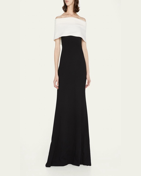 Off-the-Shoulder Two-Tone Gown