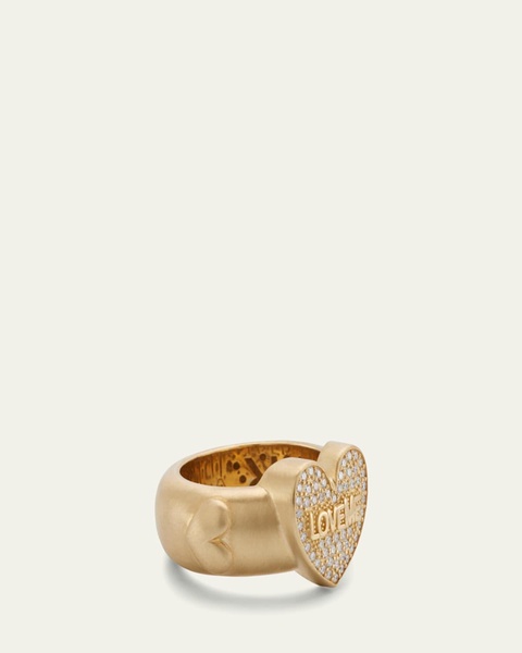 14K Gold Small Love Me Diamond Ring