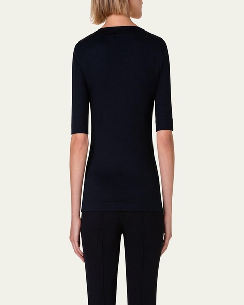 Square-Neck Jersey Top