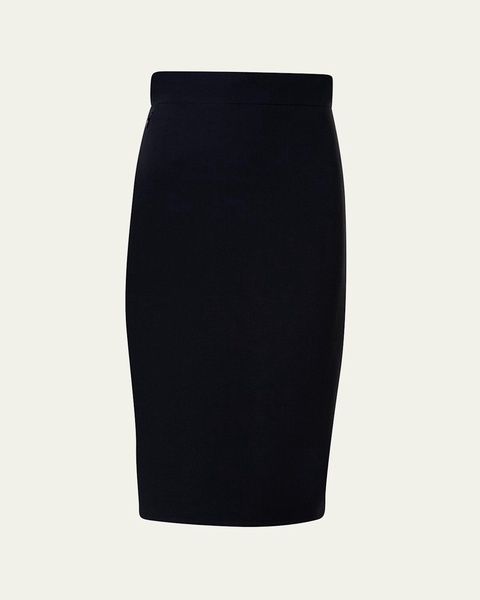 Wool Double-Face Midi Pencil Skirt