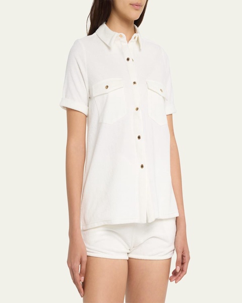 Tori Button-Front Short-Sleeve Shirt