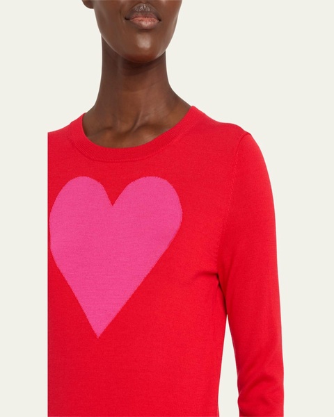 Heart Crewneck Wool Sweater