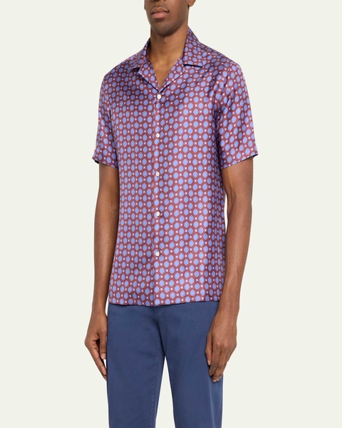 Men's Silk Medallion Camp Shirt