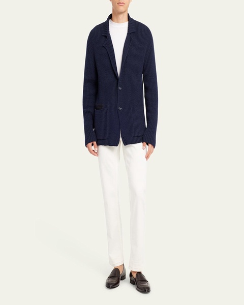 Men's Cotton Rib-Knit Blazer