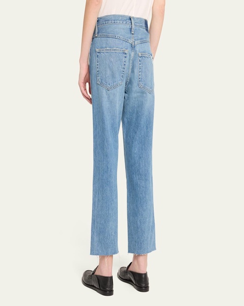 Loverboy High-Rise Cropped Jeans with Frayed Hem