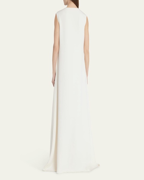 Loic High-Neck Sleeveless Silk Gown