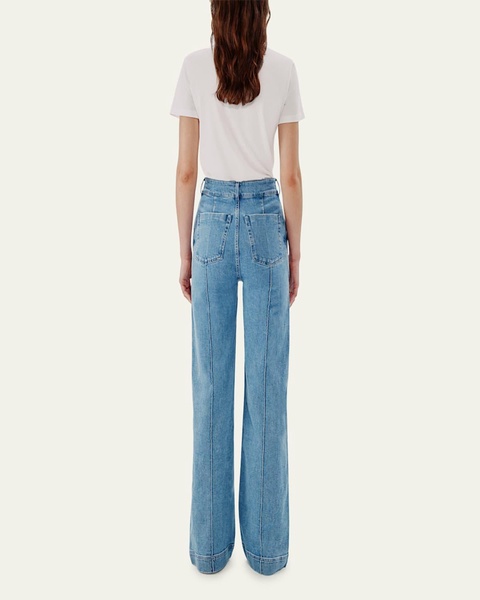 High-Waisted Wide Leg Denim Pants