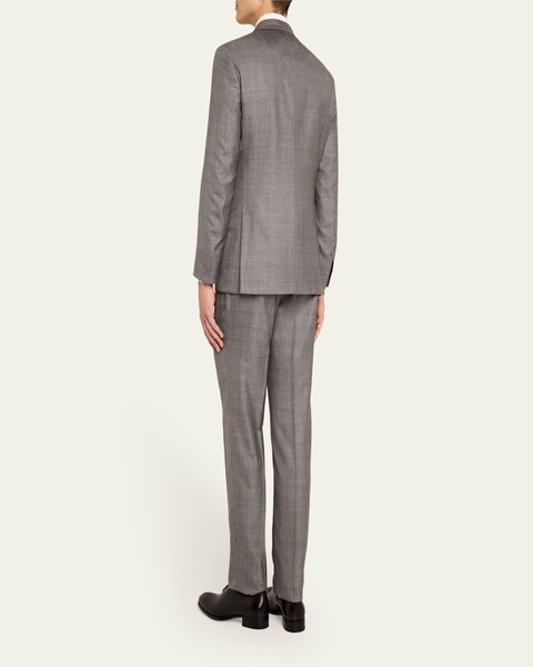 Men's Wool-Silk Plaid Suit