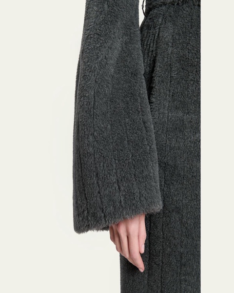 Barring Plush Wool-Blend Coat