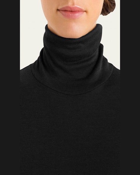 Silk-Cashmere Turtleneck Top