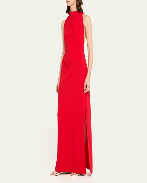 Faye Backless Matte Crepe Gown