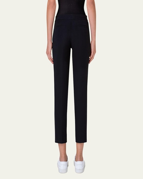 Frankie Straight-Leg Cotton-Stretch Cropped Pants