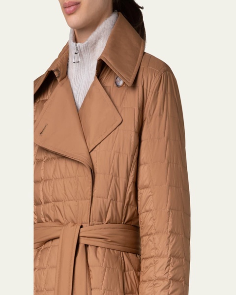 Kody Techno Taffeta Quilted Trench Coat