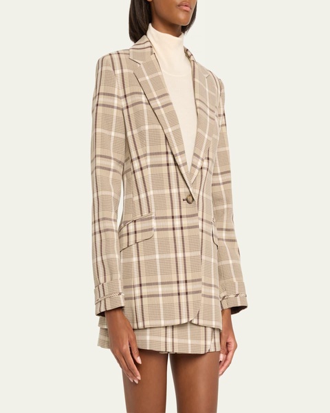 Lillie Plaid Single-Breasted Blazer