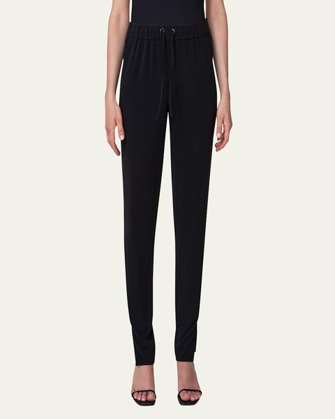 Mike Split-Hem Crepe Pull-On Pants