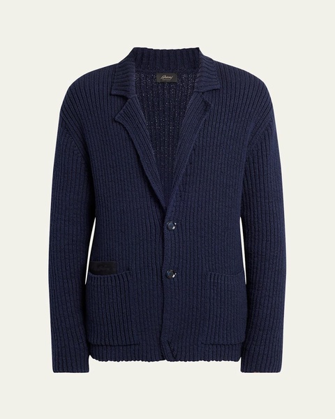 Men's Cotton Rib-Knit Blazer