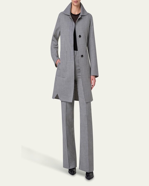 Vito Short Wool Belted Vichy Coat