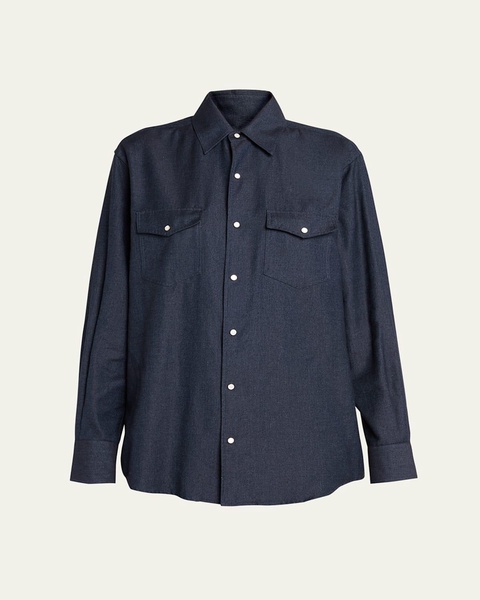 Thomas Snap Button Denim Blouse