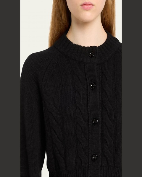 Rita Cropped Wool and Cashmere Cable-Knit Cardigan