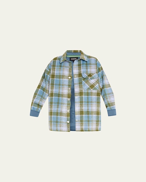 Plaid Snap-Front Shacket